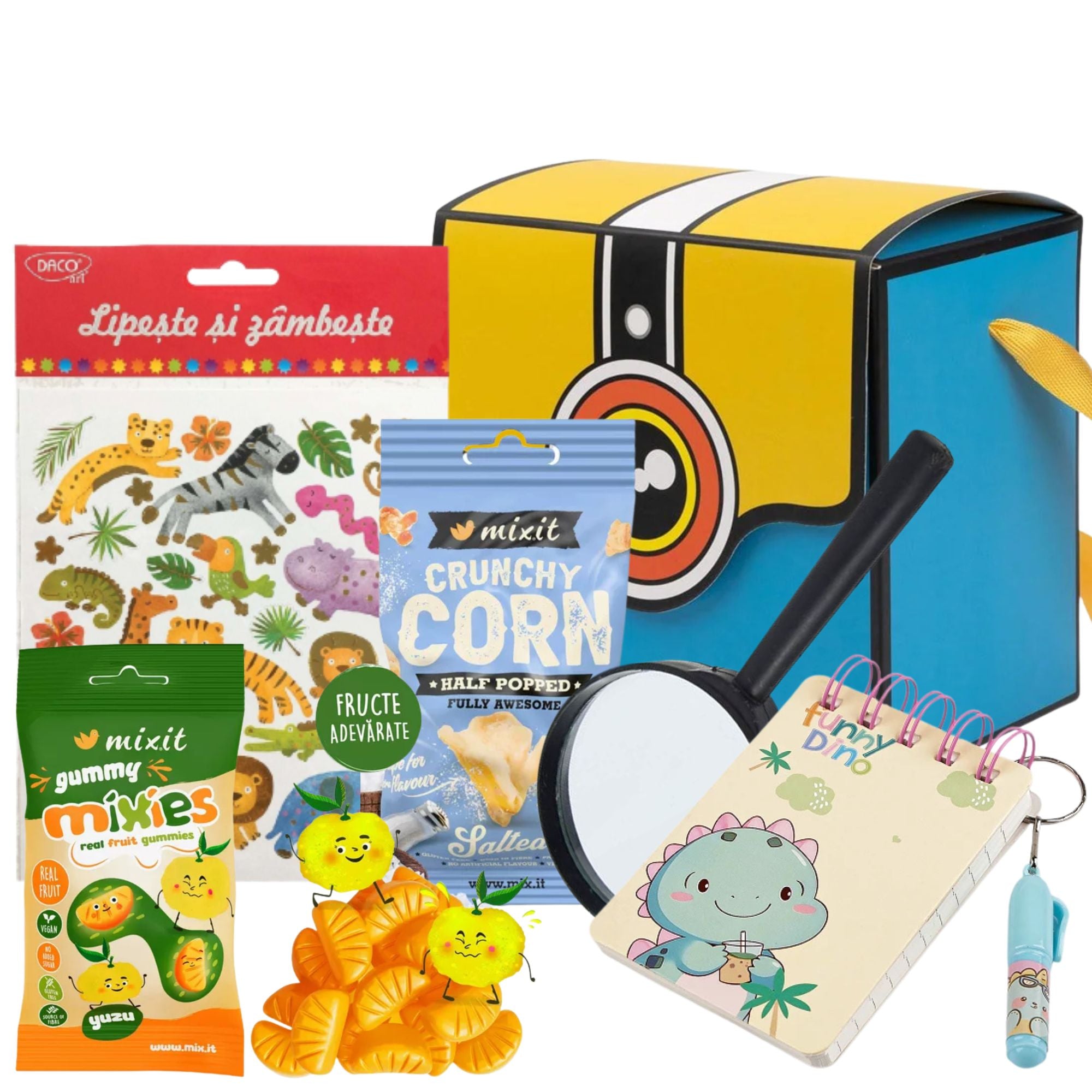 Cadou Copii „Micul Explorator” – Gustări Naturale și Jocuri Creative
