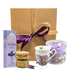 Set Elegant Lavender cu cremă de alune Laurence, ceai montan și cană ceramică lavandă în cutie decorativă