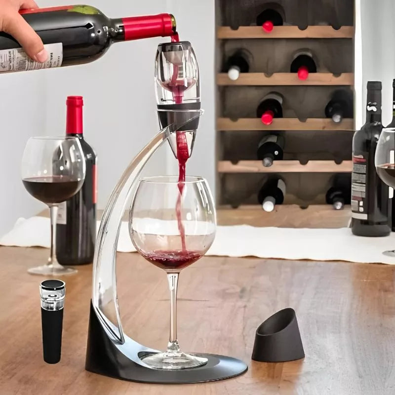 Cadou Decantor Vin cu Suport Arcuit