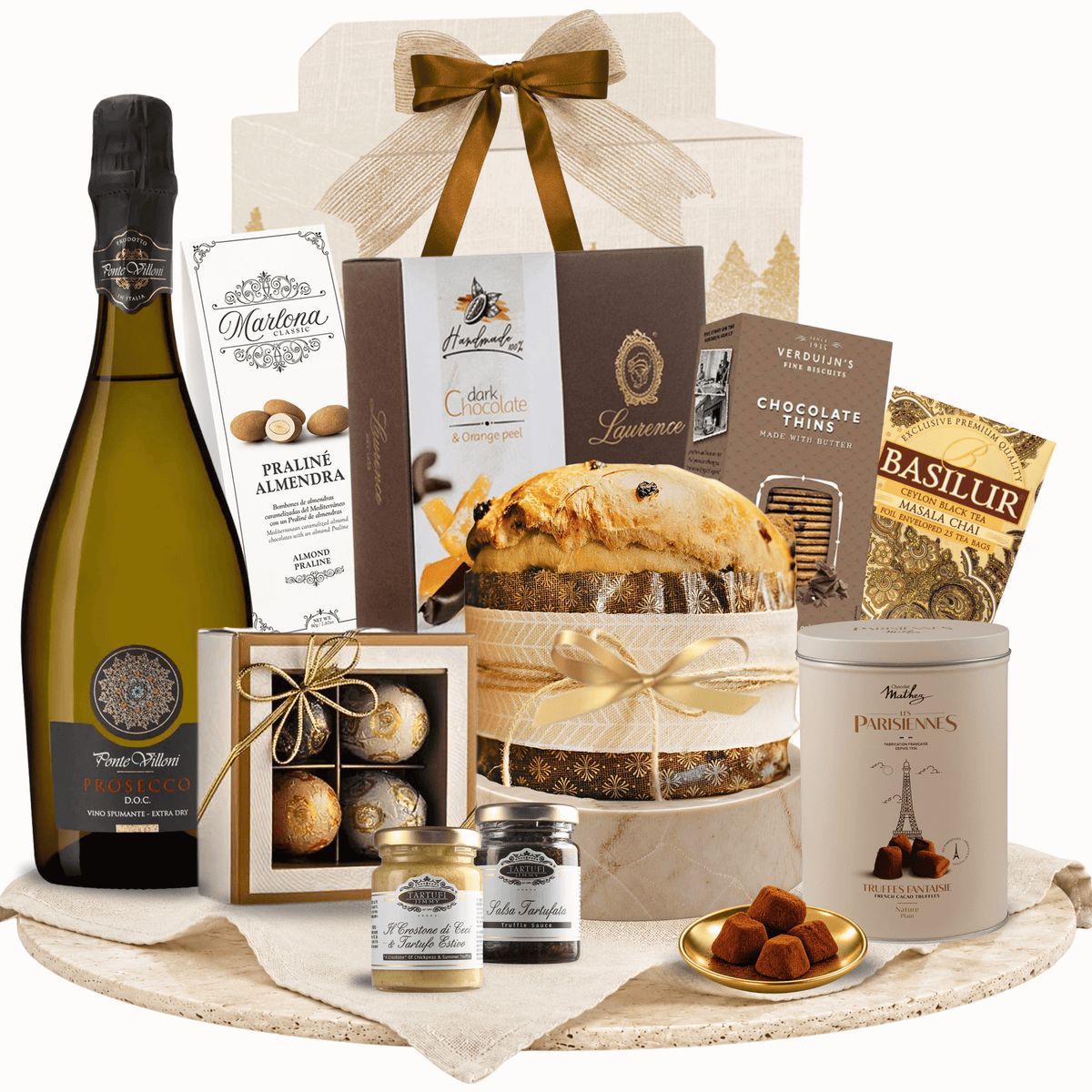 Cutie cadou Golden Moments cu prosecco Ponte Villoni și ceai negru Basilur Masala Chai