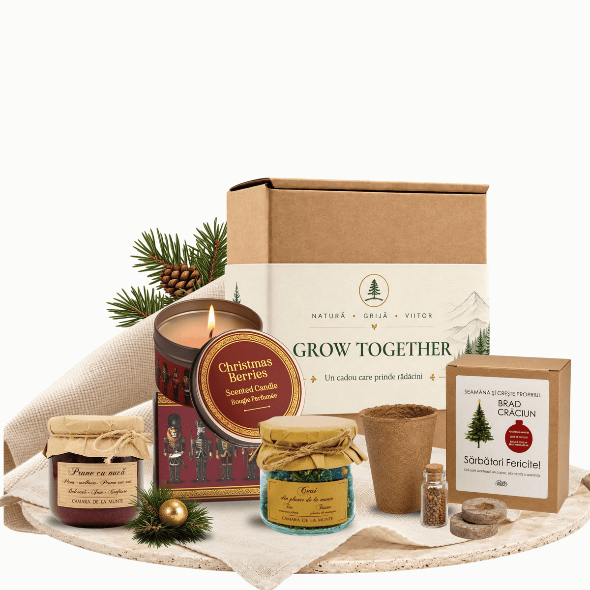 Cadou de Crăciun Grow Together cu kit de plantat brad