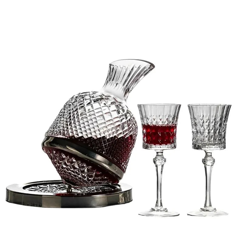 Cadou Decantor de bauturi rotativ cu 2 Pahare