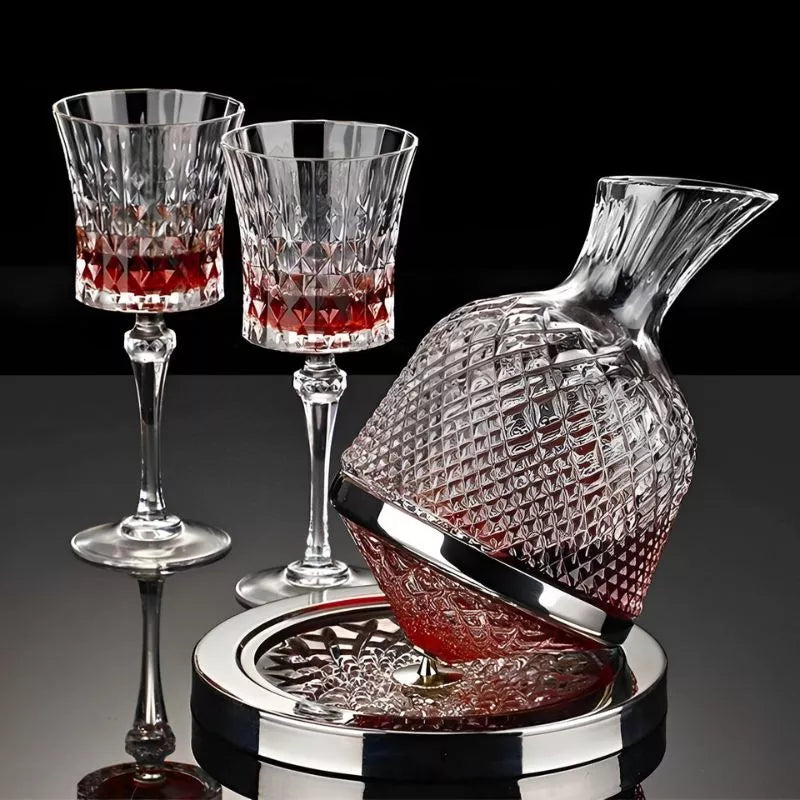 Cadou Decantor de bauturi rotativ cu 2 Pahare