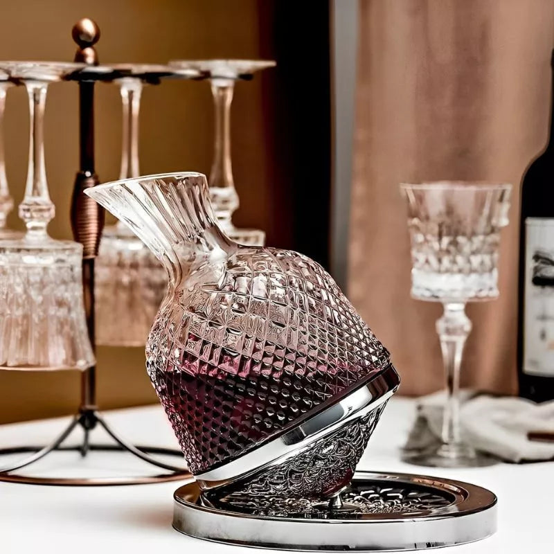 Cadou Decantor de bauturi rotativ cu 2 Pahare