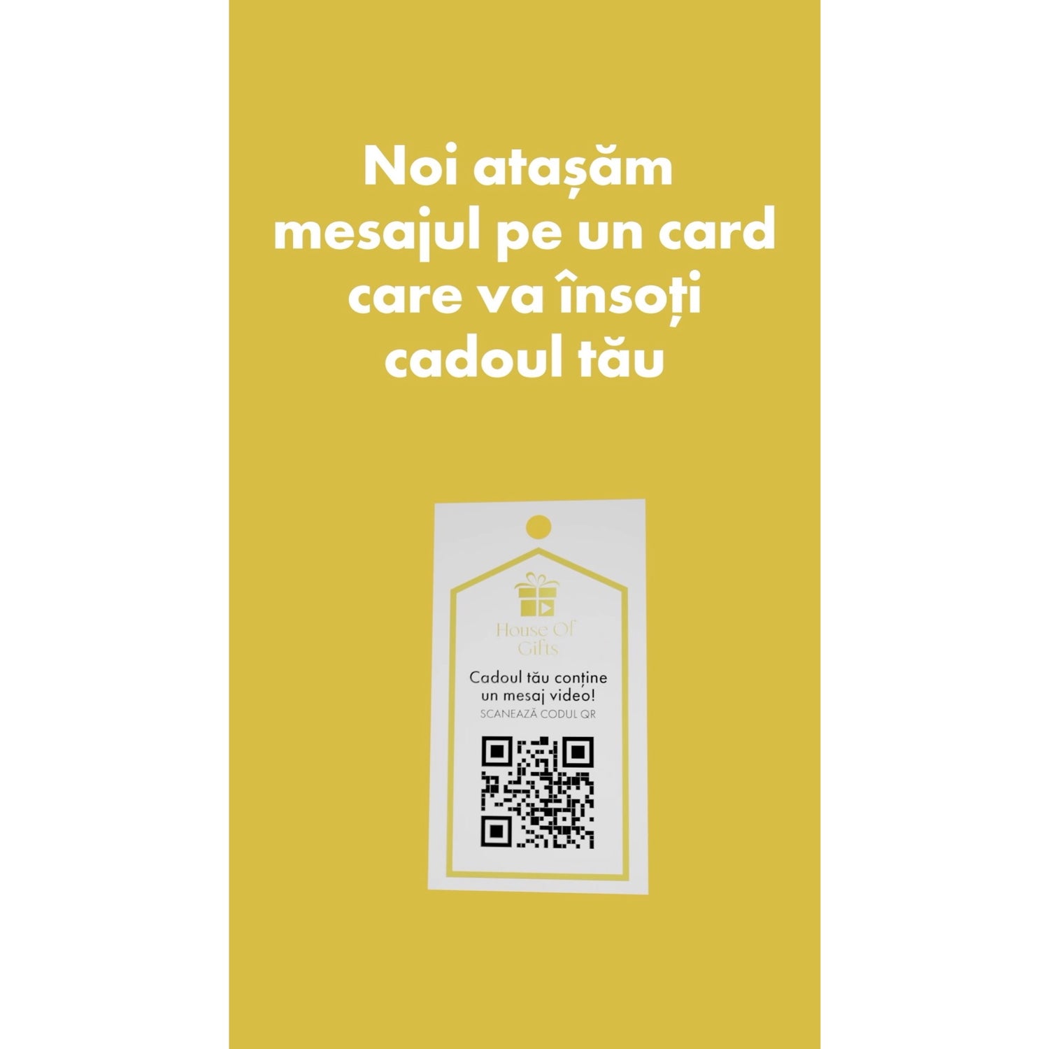 Noi atasam mesajul pe un card care va insoti cadoul tau