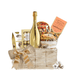 Coș Golden Celebration cu Prosecco Bottega Gold, cafea Octal și dulciuri fine în ambalaj premium
