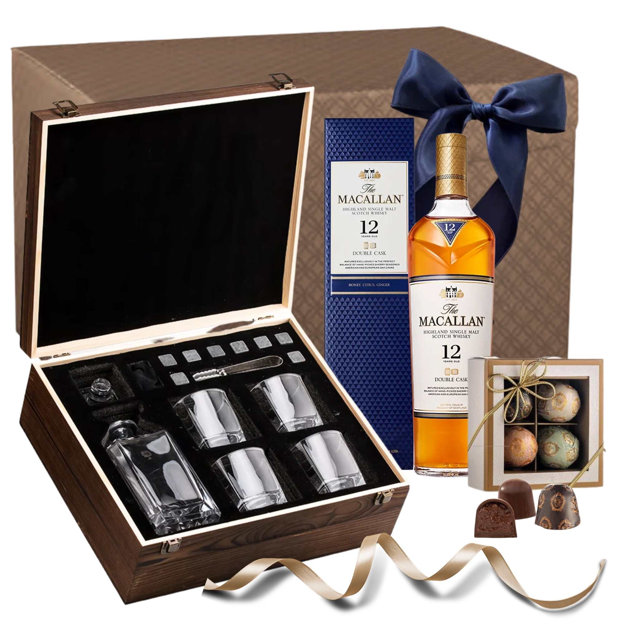 cadou paste premium cu whisky macallan si dulciuri gourmet