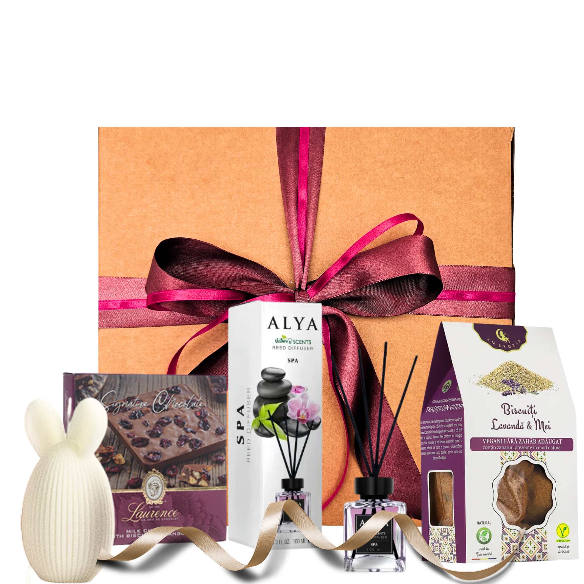 cadou simbolic paste cu dulciuri biscuiți si aroma spa