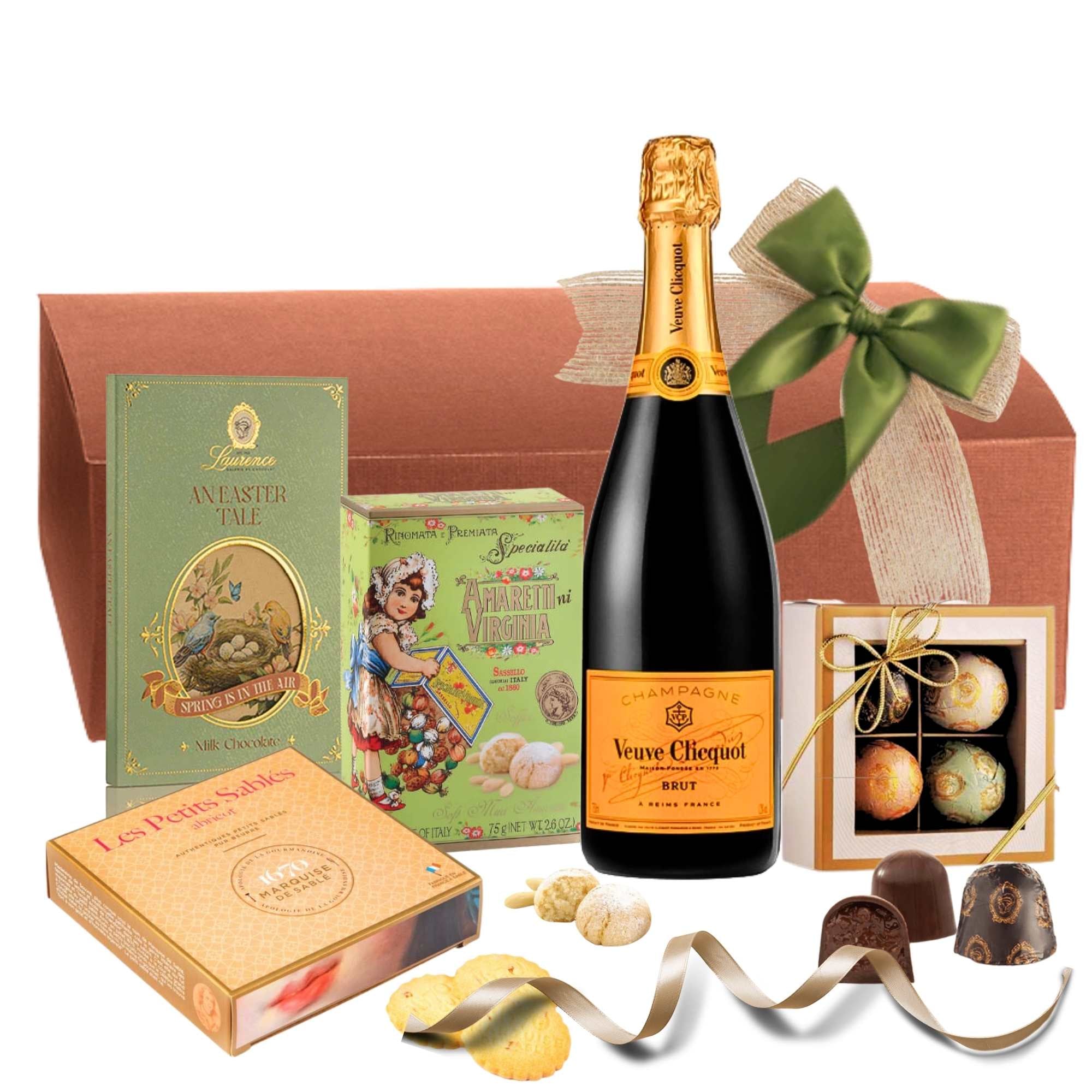 cadouri paste premium cu sampanie veuve clicquot si praline gourmet