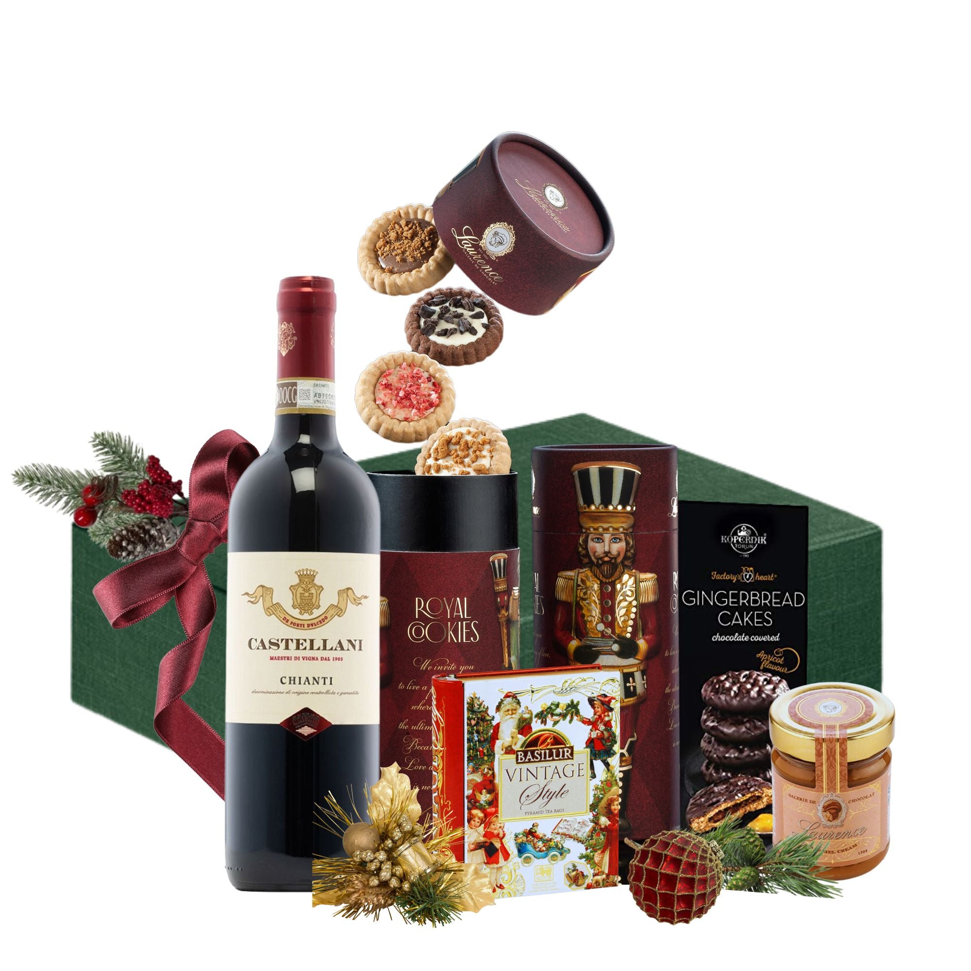 Cadou Chianti Majestic cu Castellani Chianti și mini tarte Royal Laurence