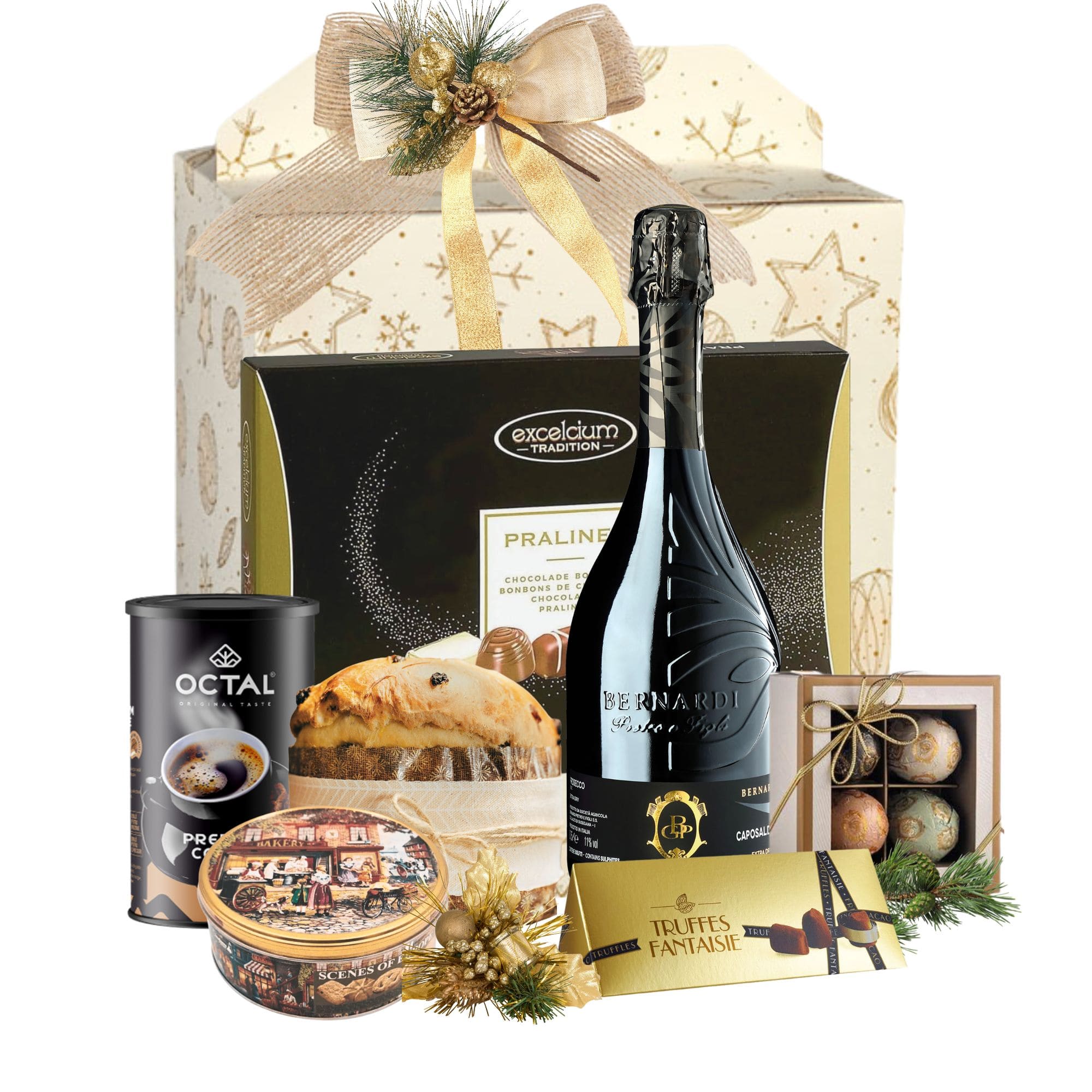 Cadou Crăciun Prosecco Glow cu Bernardi Caposaldo Prosecco și delicii festive