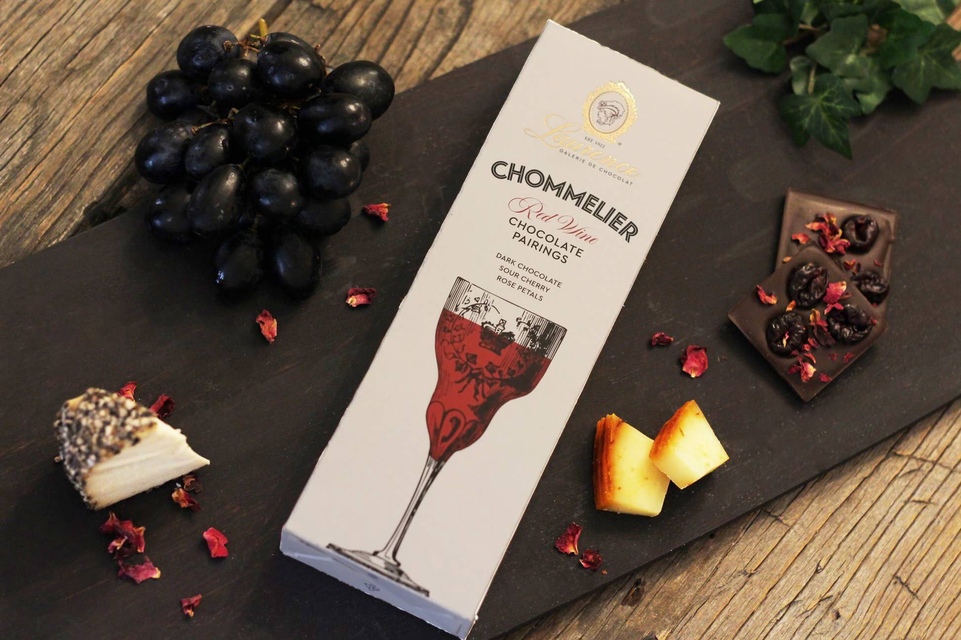 Laurence Chommelier – Ciocolată Neagră cu Vișine &amp; Petale de Trandafir (100 g)