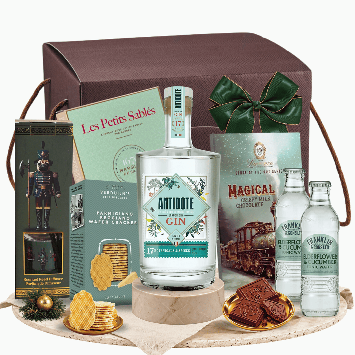 Cutie cadou Botanical Reserve cu gin Antidote London Dry și tonic Franklin &amp; Sons