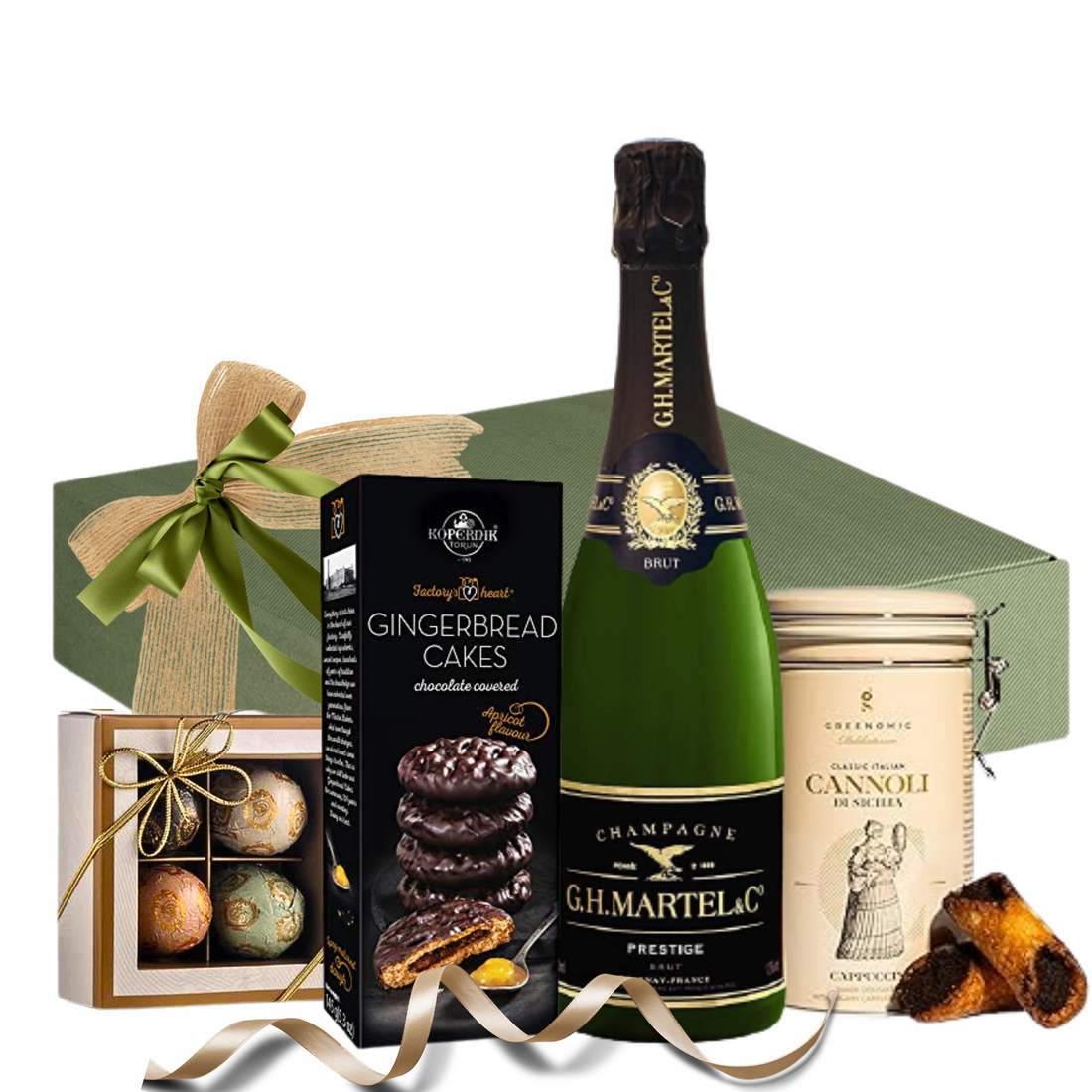 Set Martel Prestige cu GH MARTEL Victoire Prestige, praline Laurence și cannoli în ambalaj premium

