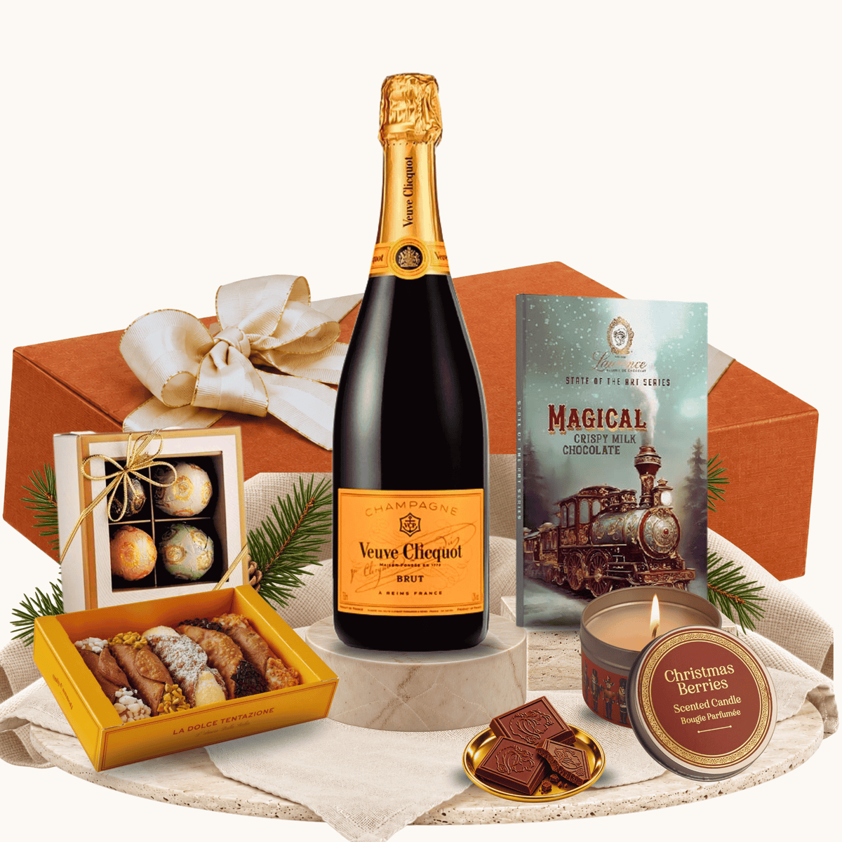 Cadou ideal de Crăciun Champagne Glow cu șampanie Veuve Clicquot Brut