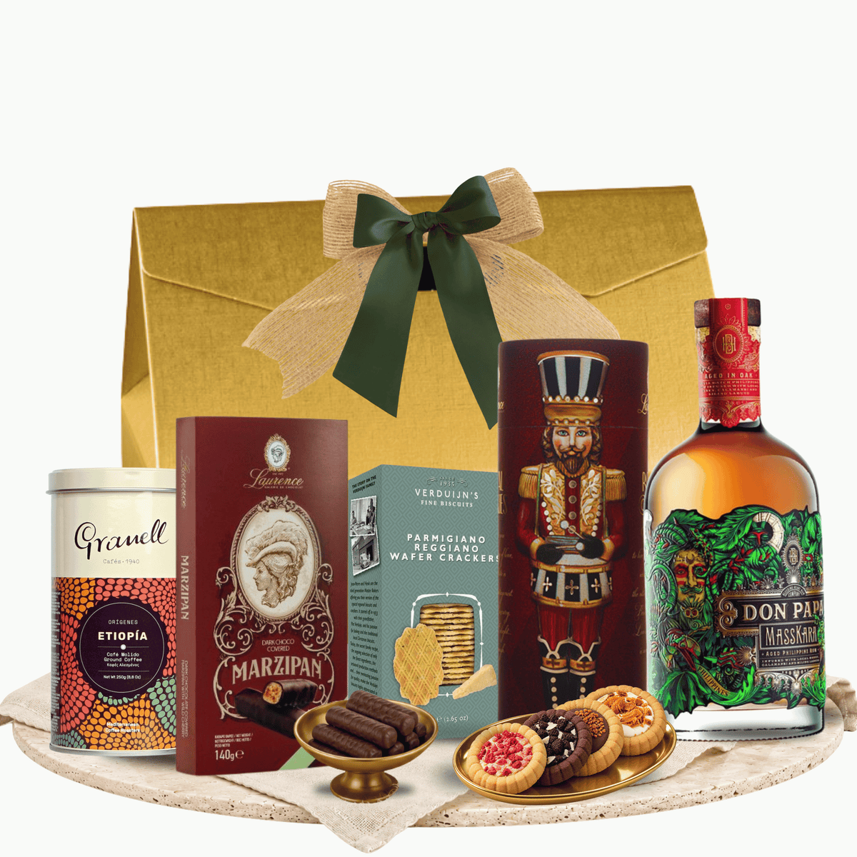Cutie cadou Island Spirit cu rom Don Papa MassKara și cafea Cafés Granell Ethiopia
