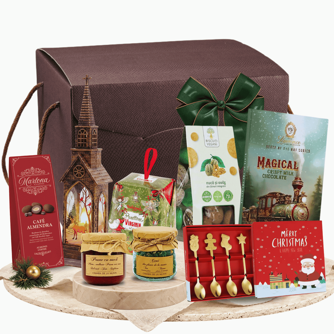 Cadou pentru birou Warm Wishes cu ceai de munte și ciocolată Laurence