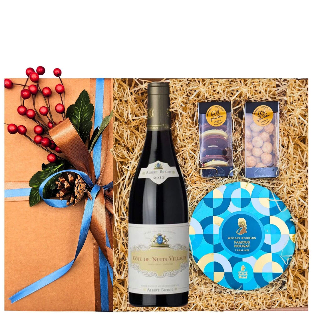 Cutie Cadou Wine Pleasure and Sweet Temptations cadou pentru femei barbati si companii cadou craciun cadou paste