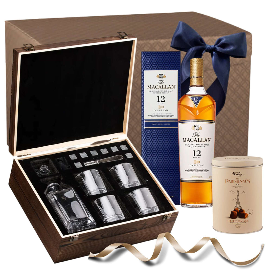 cadou paste premium cu whisky macallan si dulciuri gourmet