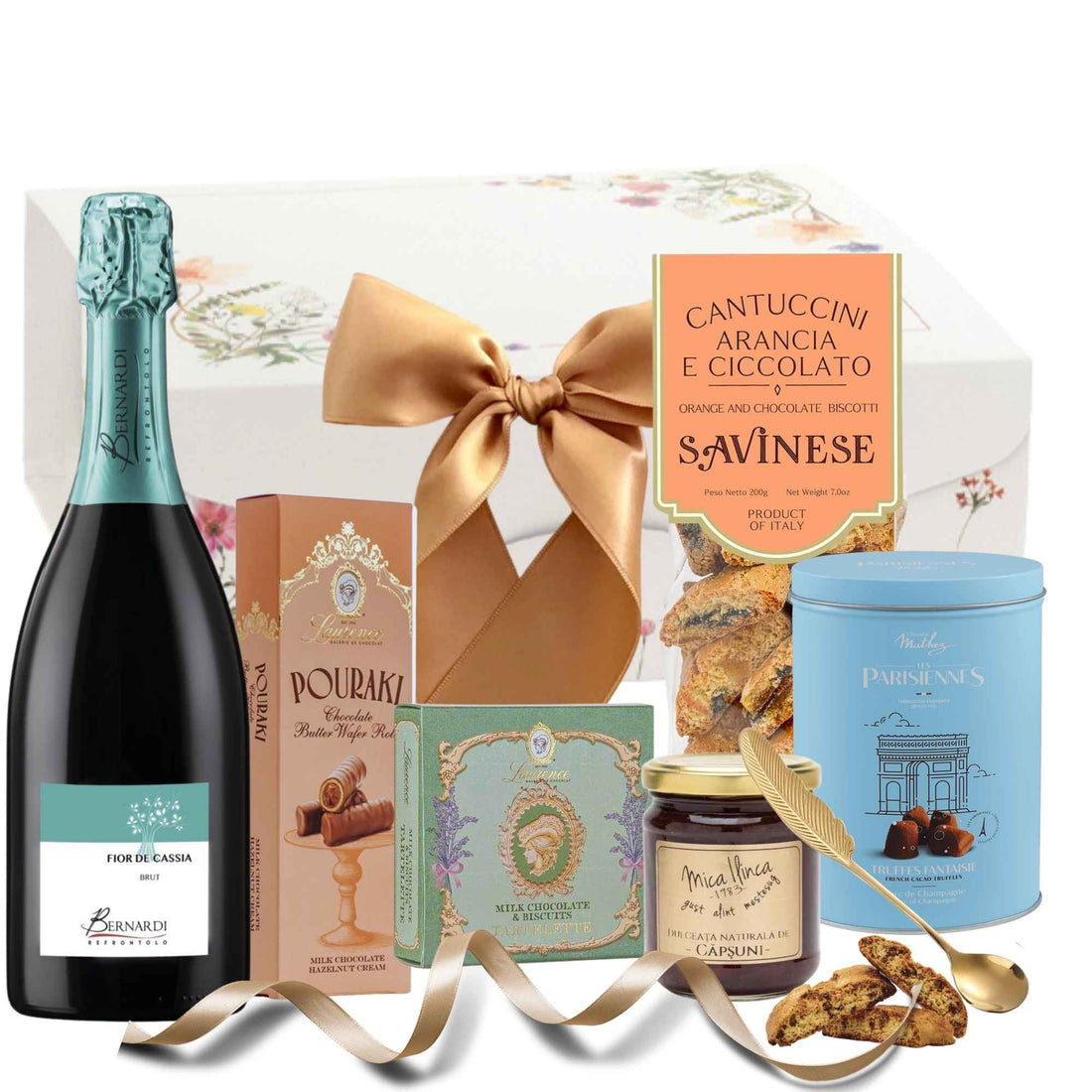 cadouri paste pentru ea cu prosecco, dulciuri gourmet si biscuiți italienești celebrate in colour house of gifts