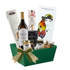 Coș Gourmet Treats cu vin alb, paste Fusilli, trufe și mărțișor plantabil în tăviță premium