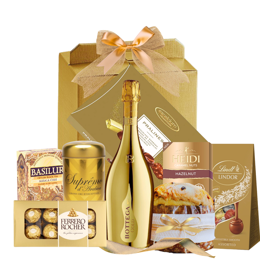 Cutie Cadou Prosecco Bottega Amaretto Biscuits &amp; Luxury cadou pentru femei barbati si companii cadou craciun cadou paste