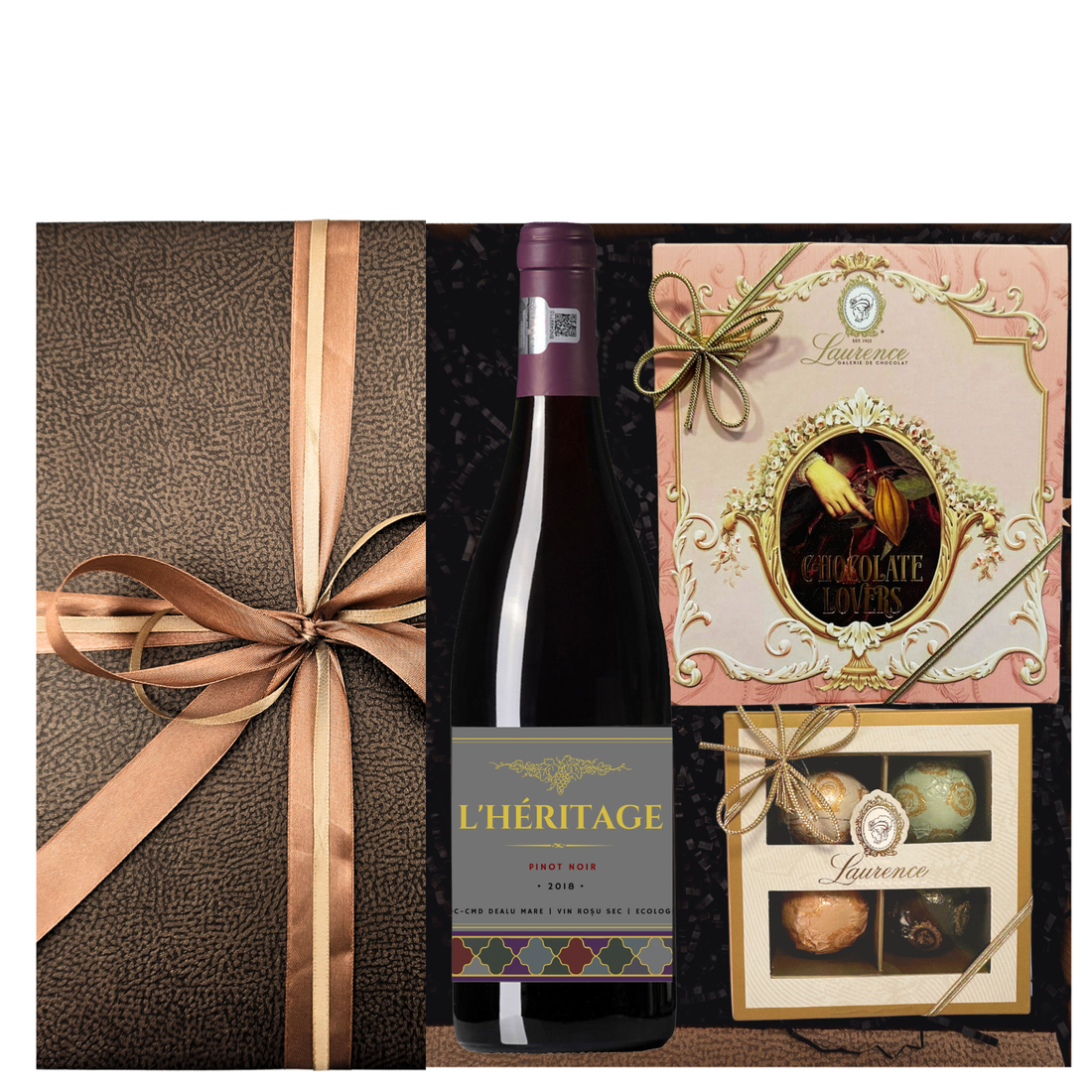 Cadouri 1 si 8 martie cu vin rosu si ciocolata premium Laurence