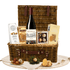 Coș cadou de Crăciun Dar de Sărbătoare cu vin Novelle, ceai, praline și biscuiți premium