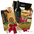 Cos cadou Primitivo Gold cu vin roșu, praline și selecție gourmet în prezentare festivă