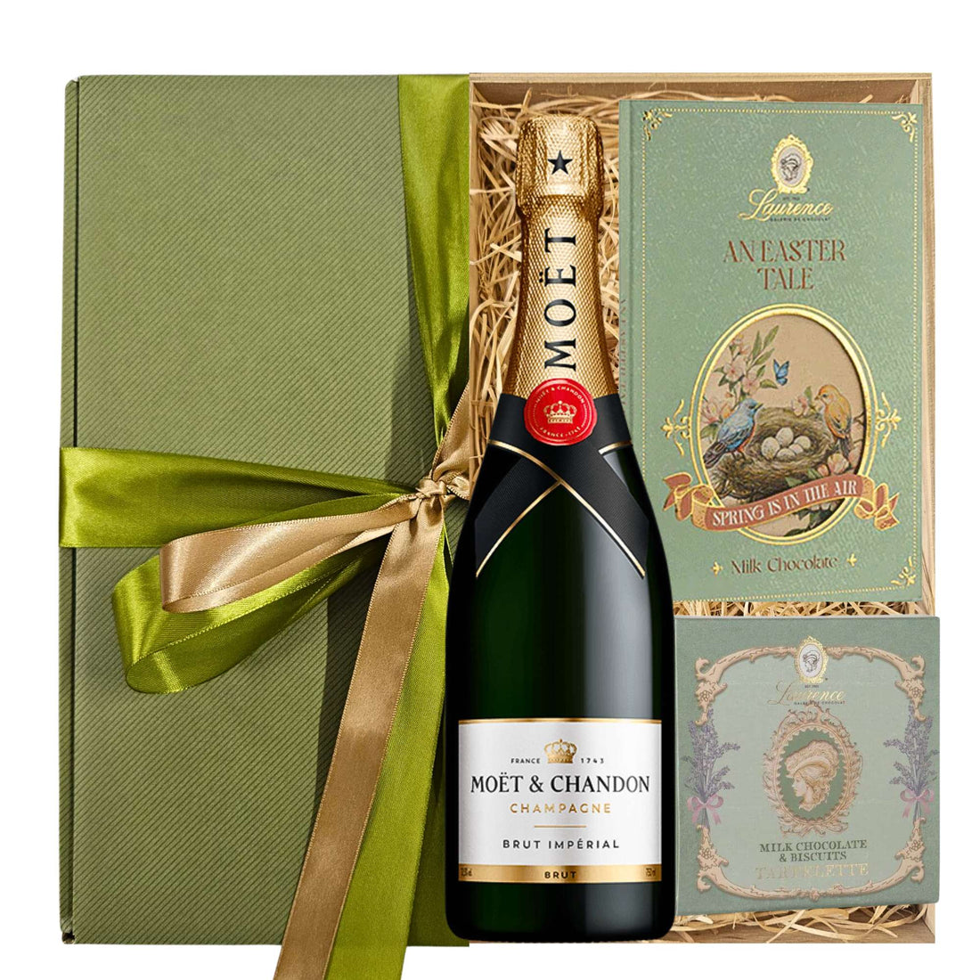 cos cadouri paste cu sampanie Moet Chandon si dulciuri gourmet