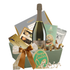 Coș Sparkling Celebration cu spumant alb, trufe, praline și decor „Happy Easter”