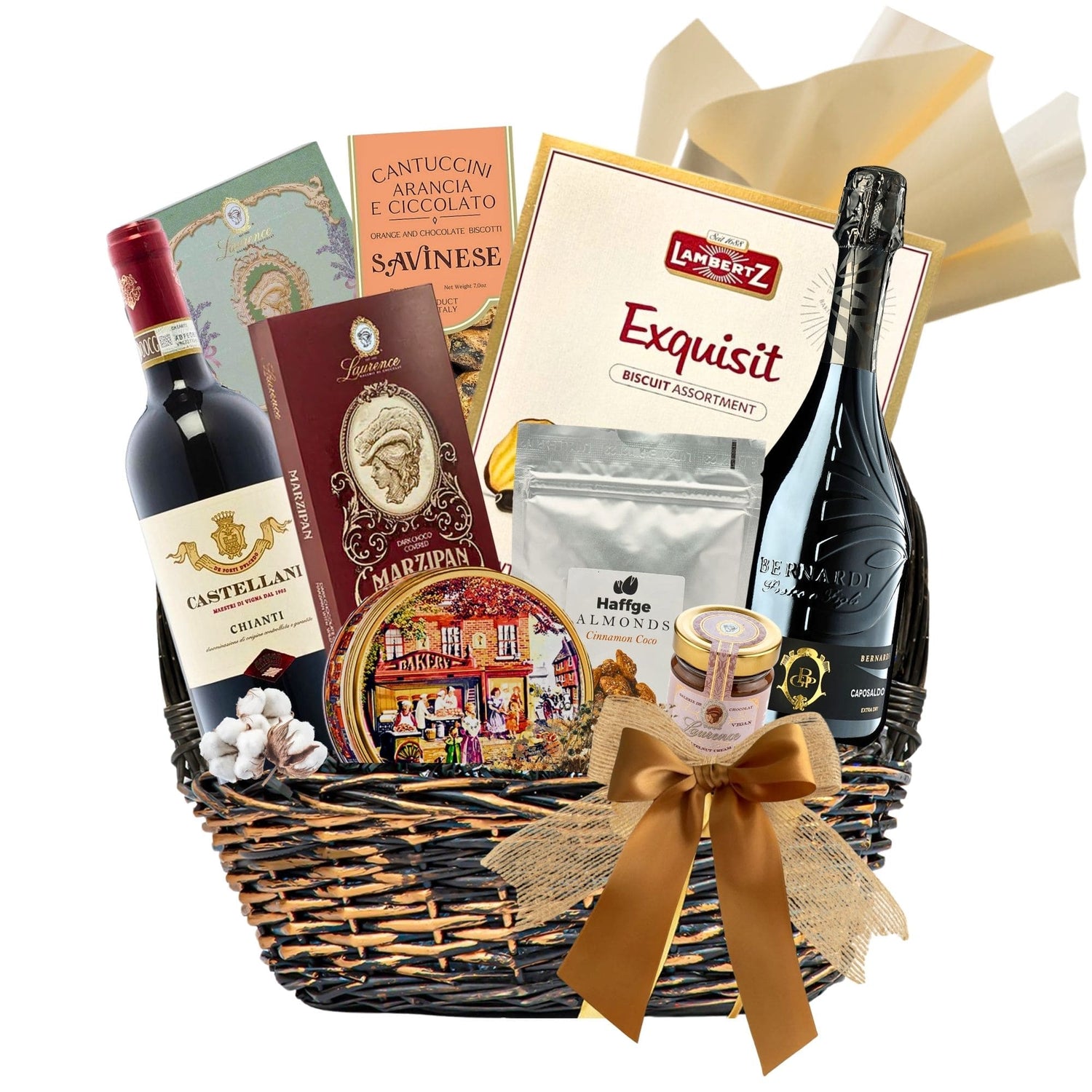 Coș Cadou Prosecco &amp; Chianti Joy cu Prosecco Bernardi Caposaldo și Chianti Castellani