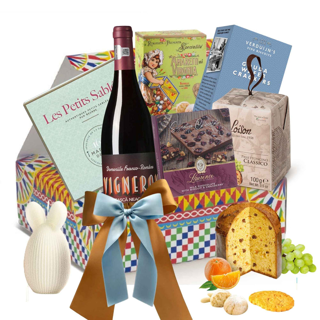 cos cadouri paste cu vin rosu panettone si dulciuri gourmet