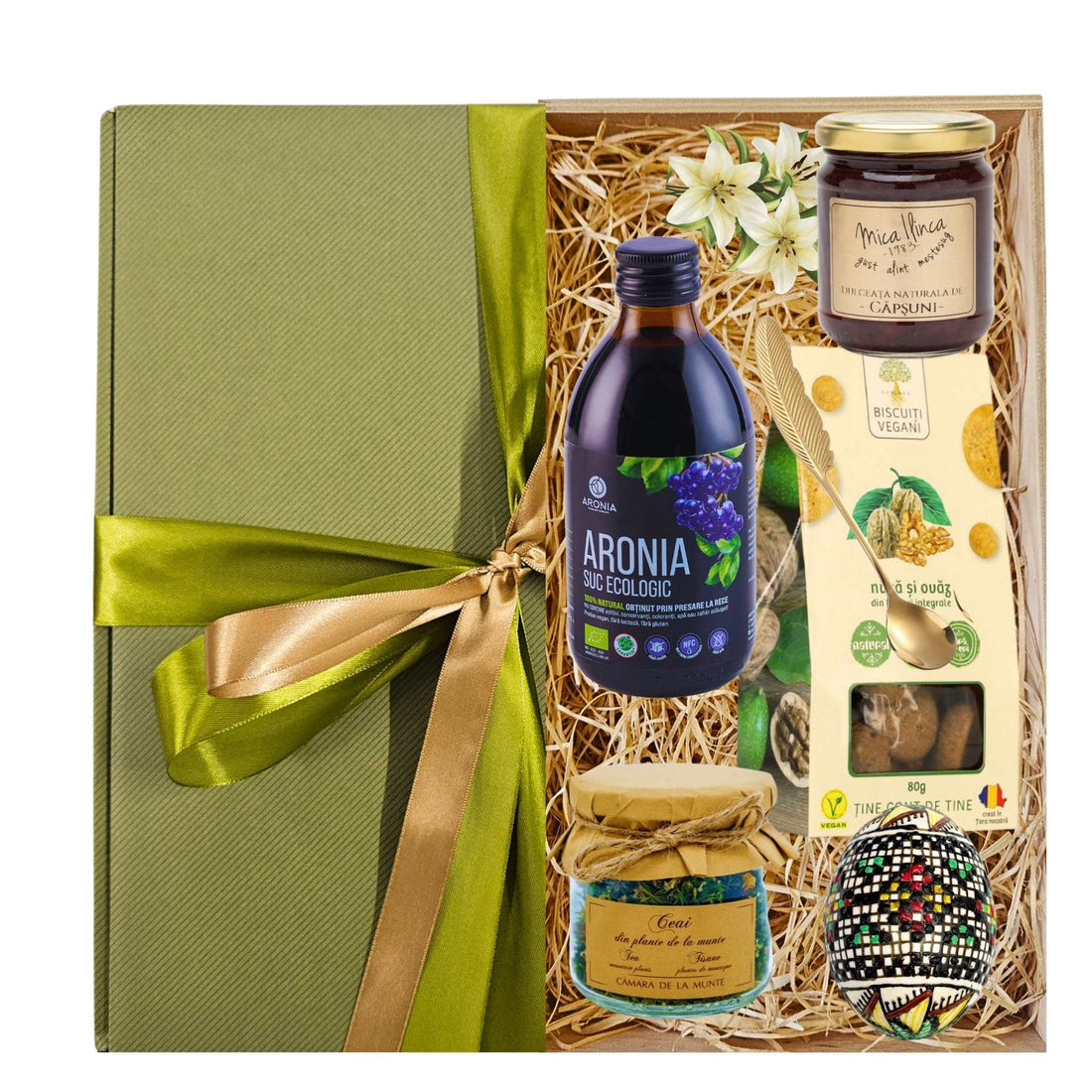 cos de paste traditional cu suc de aronia dulceață și ou incondeiat