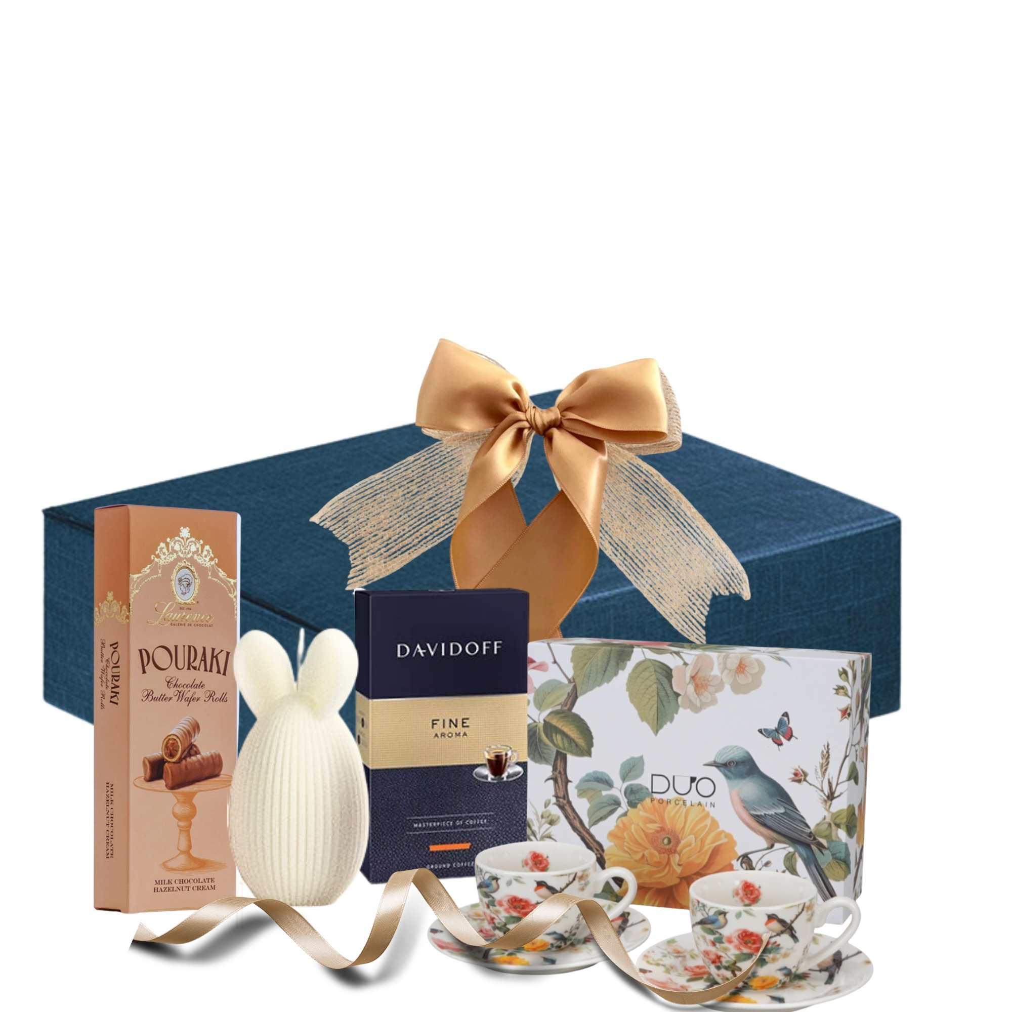 cos pentru paste cadou cu cafea Davidoff si set espresso