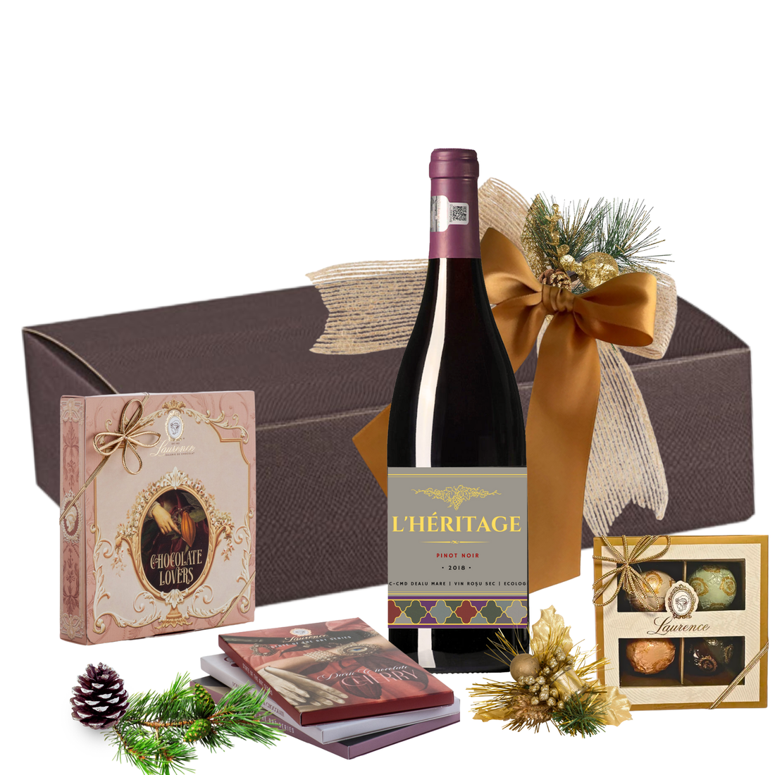 Cadou The Happy Pair: Wine &amp; Chocolate