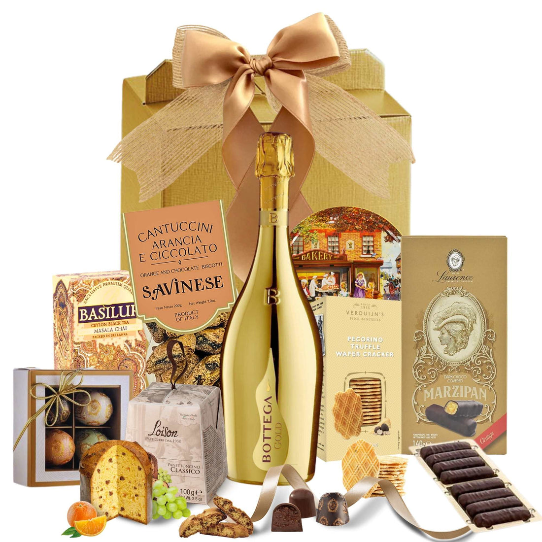 cosuri cadou paste cu prosecco bottega gold si dulciuri gourmet