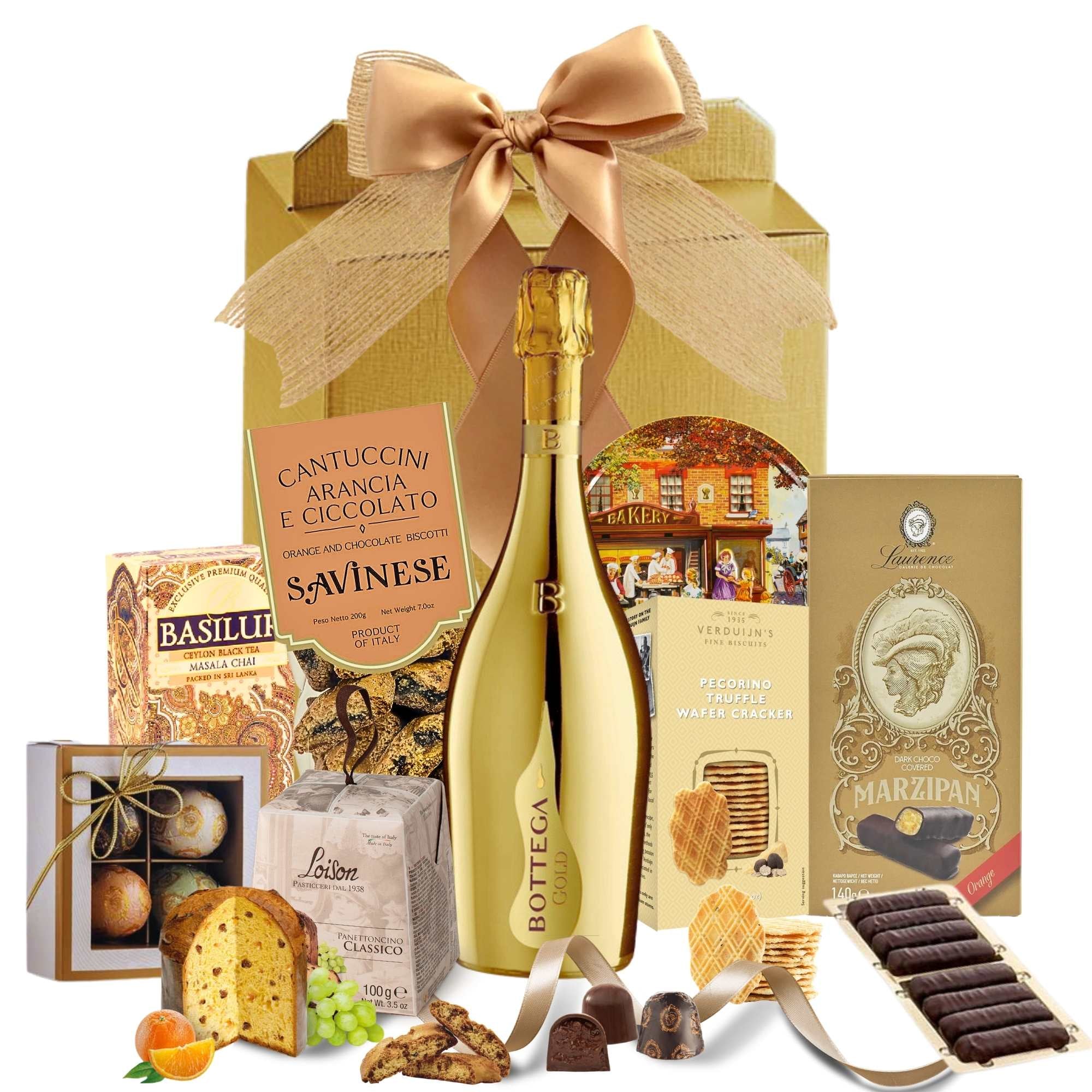 cosuri cadou paste cu prosecco bottega gold si dulciuri gourmet