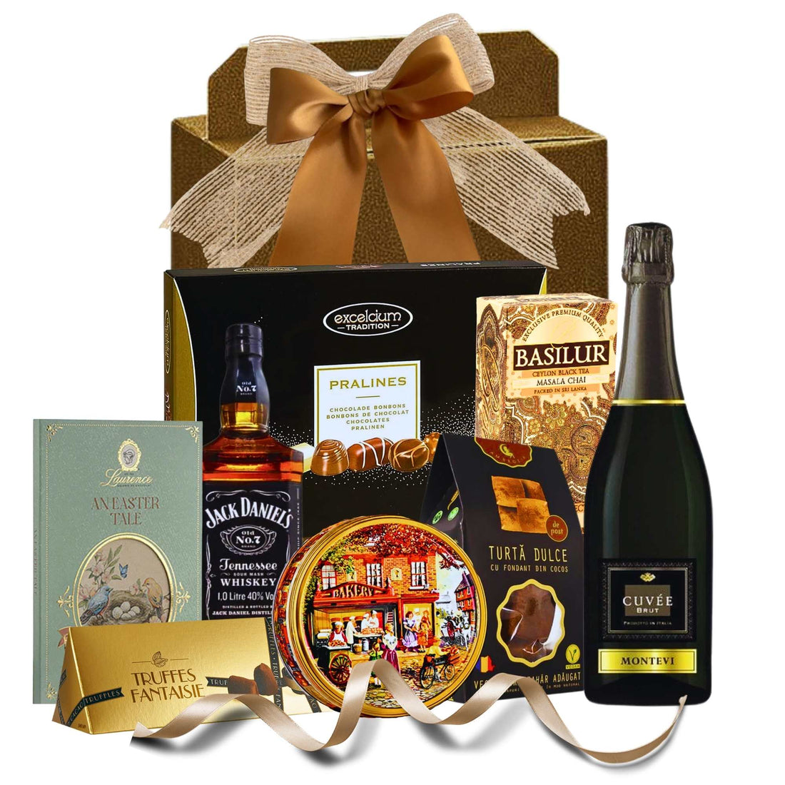 cosuri cu cadouri de paste cu whisky jack daniels spumant si dulciuri premium two to toast house of gifts