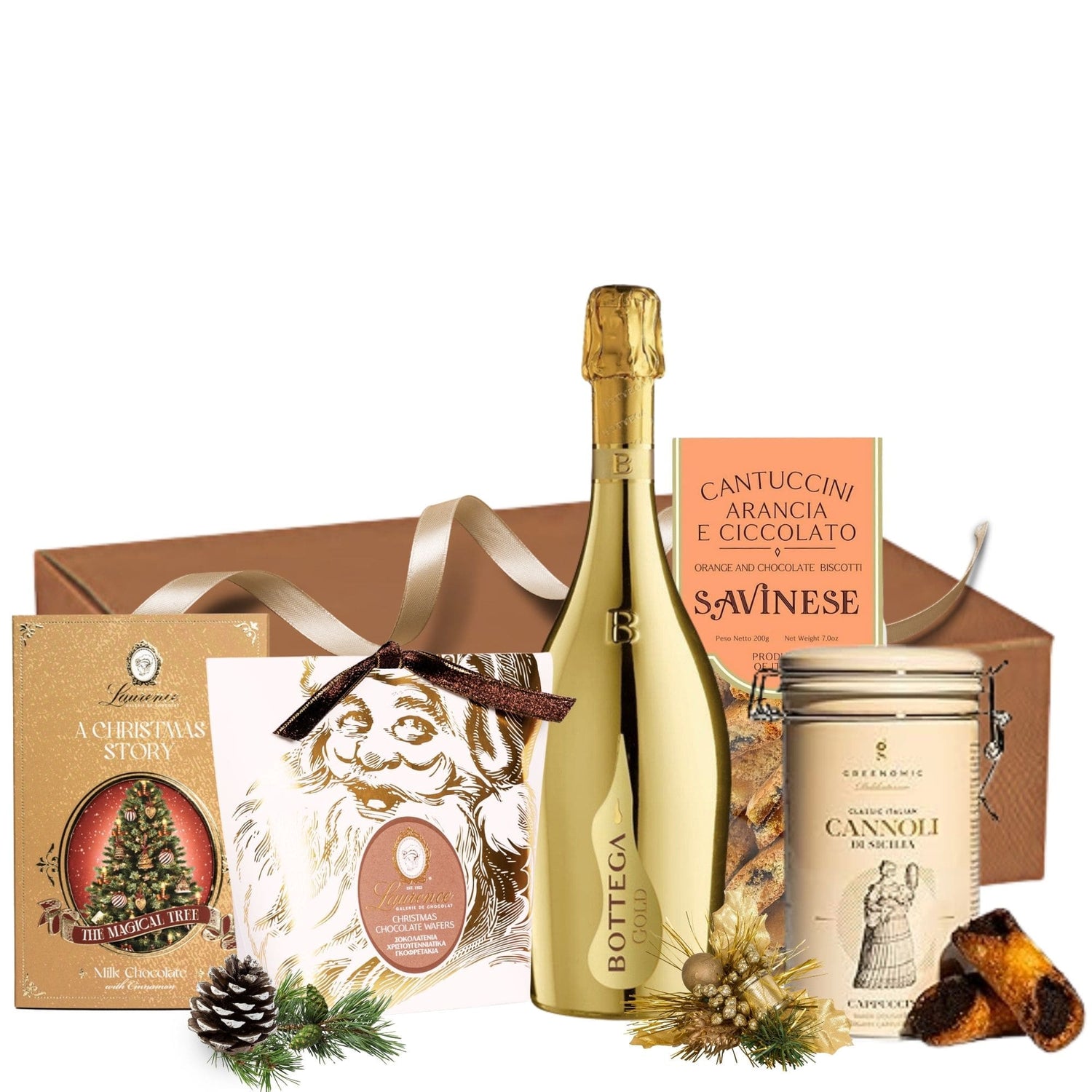 Cutie cadou Bottega Winter cu Prosecco Bottega Gold și delicii festive