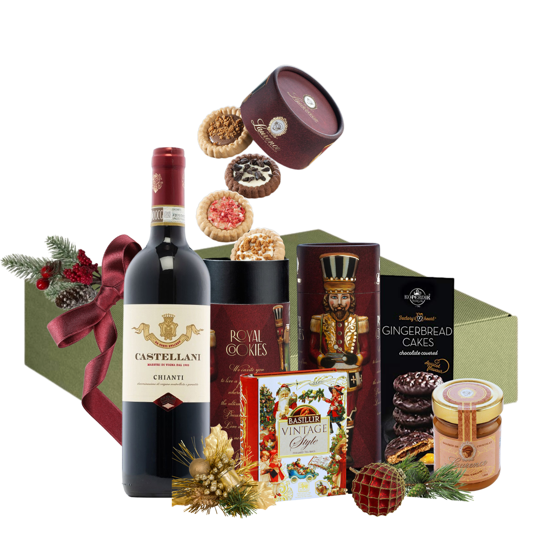 Cadou Chianti Majestic cu Castellani Chianti și mini tarte Royal Laurence