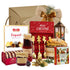 Cos cadou Crăciun Gourmet Storybook cu ceai Basilur, panettone, biscuiți și sirop de zmeură, în cutie festivă