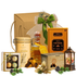 Coș cadou Tequila Dream cu Patrón Añejo, cannoli Capuccino, trufe Mathez, decoratiune felinar și praline Laurence