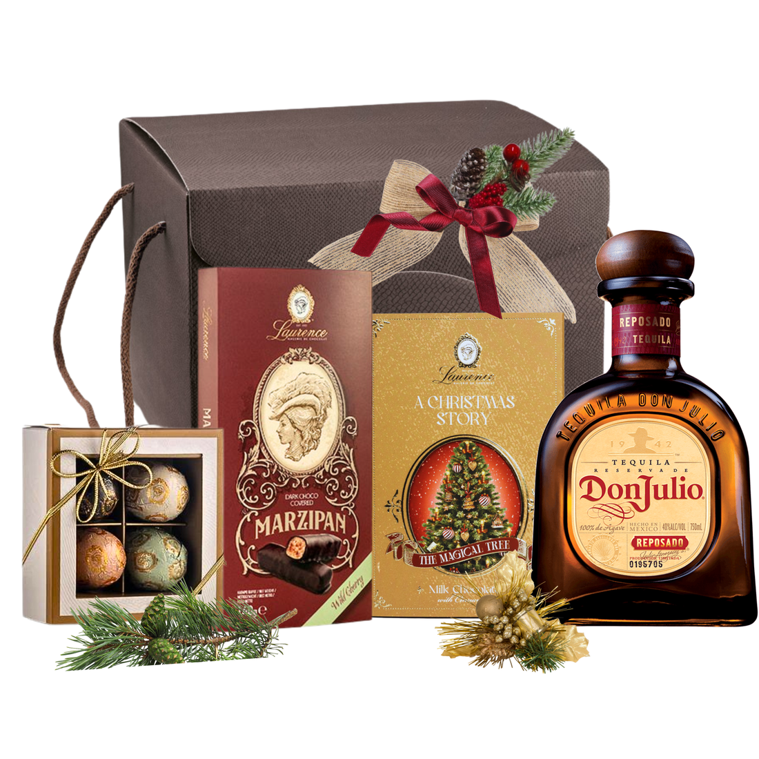 Cadou Crăciun Tequila Jingle cu Don Julio Reposado și deserturi festive în cutie elegantă