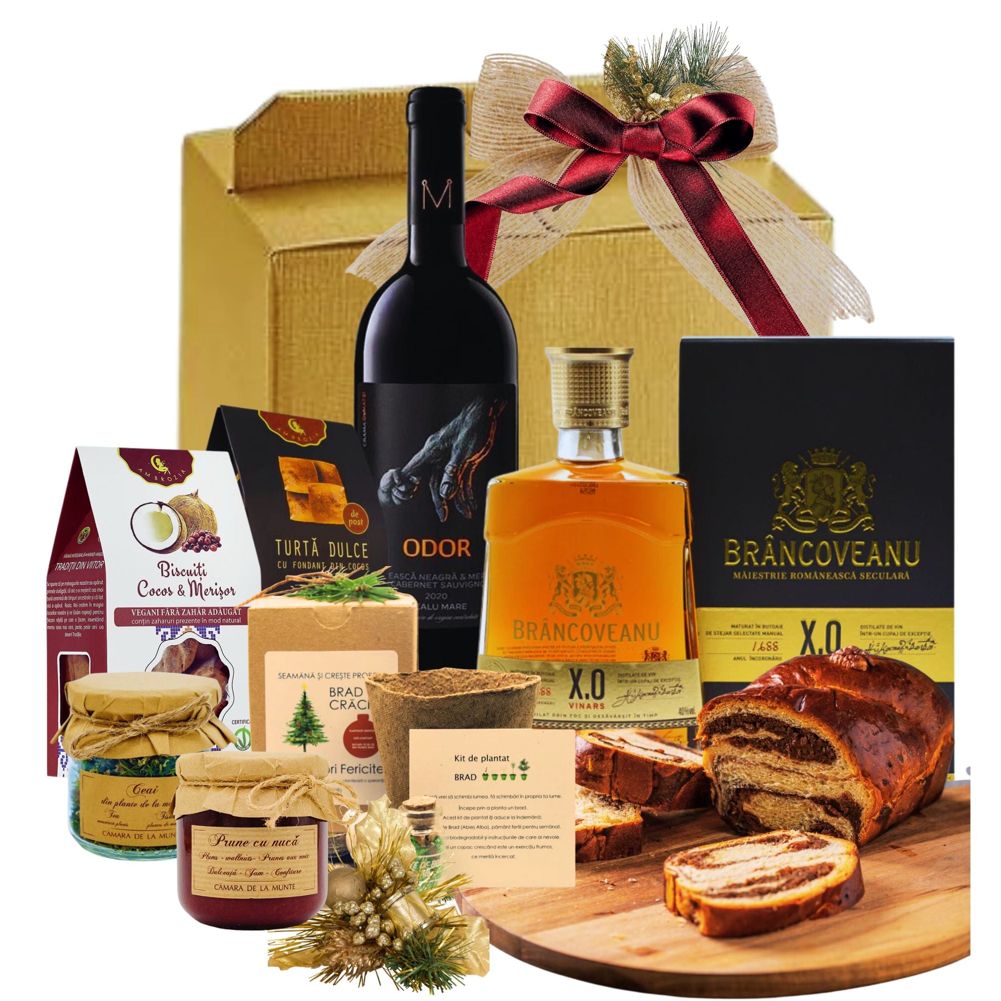 Cadou Crăciun Vinars XO Catifelat cu vin și delicii tradiționale

