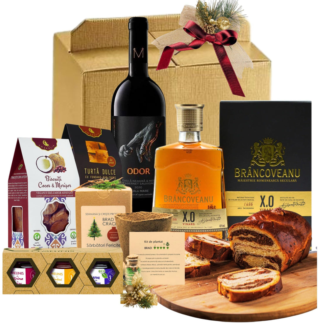 Cadou Crăciun Vinars XO Catifelat cu vin și delicii tradiționale