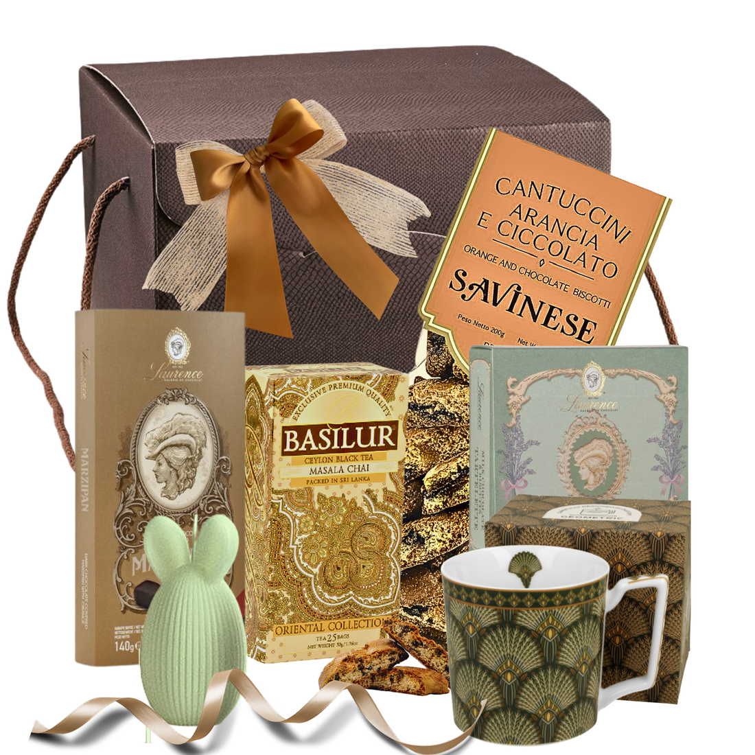Set Cadou Gourmet Treasure cu Cantuccini Savinese, praline Laurence și cană William Morris