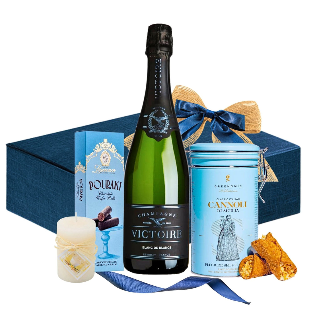 Cadou Șampanie Victoire Crown cu GH Martel Blanc de Blancs, Cannoli și Laurence Pouraki