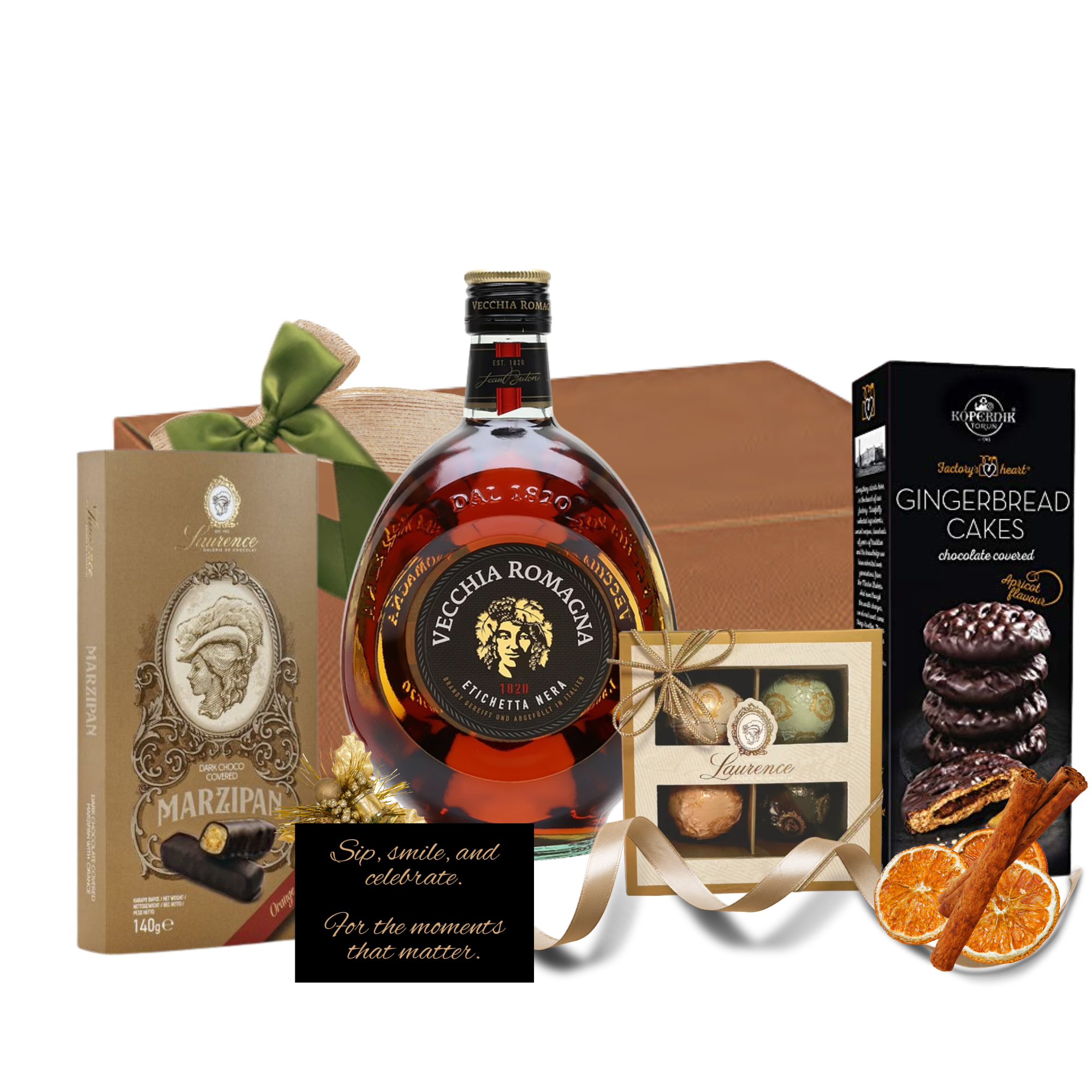 Set Vecchia Romagna Etichetta Nera cu trufe Mathez, turta dulce și fursecuri cu unt, în ambalaj premium