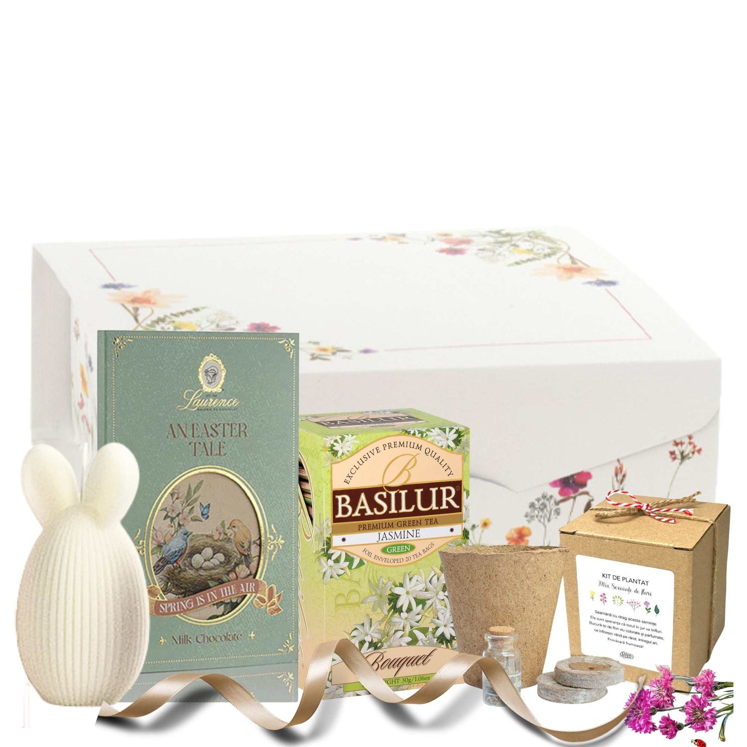 idei cadou pasti cu ceai dulciuri si kit de plantare primavara